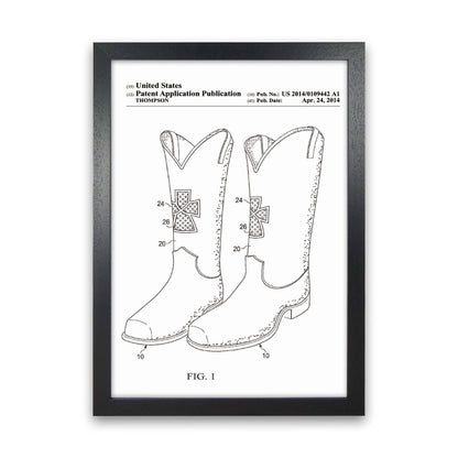 Cowboy Stiefel Patent Kunstdruck
