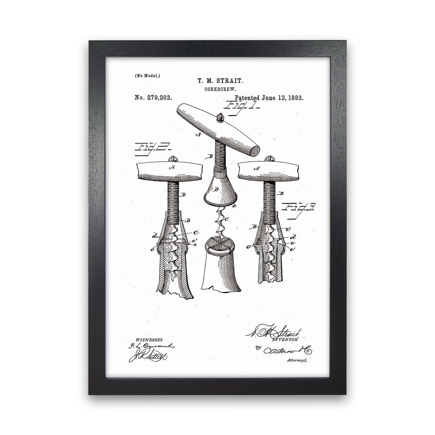 Korkenzieher Patent Kunstdruck