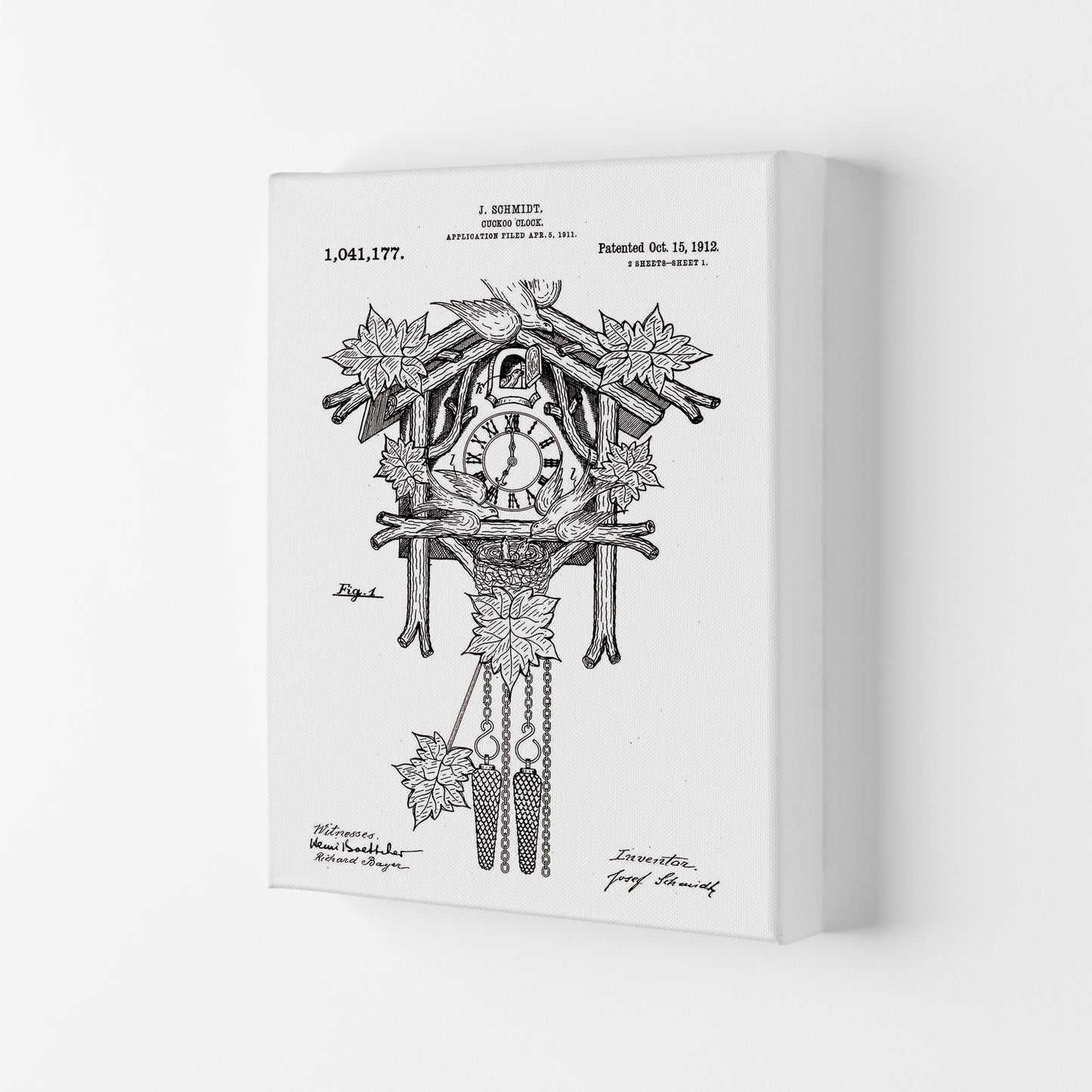Kuckucksuhren Patent Kunstdruck