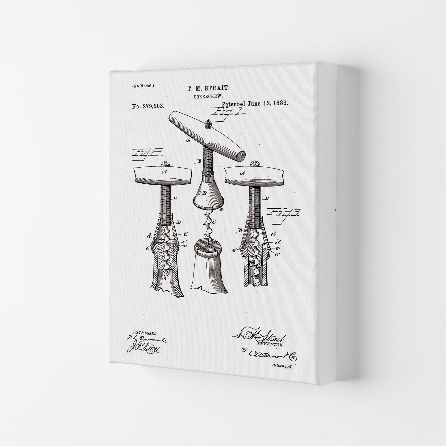 Korkenzieher Patent Kunstdruck