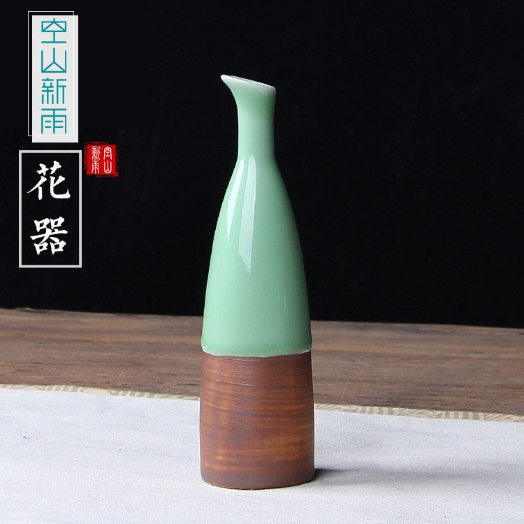 JINGDEZHEN Celadon Vase Chinesische Keramikkunst Dekoration Einfache Lange Blumen Vase Wohnkultur Bone China Vase Blumen Dekoration