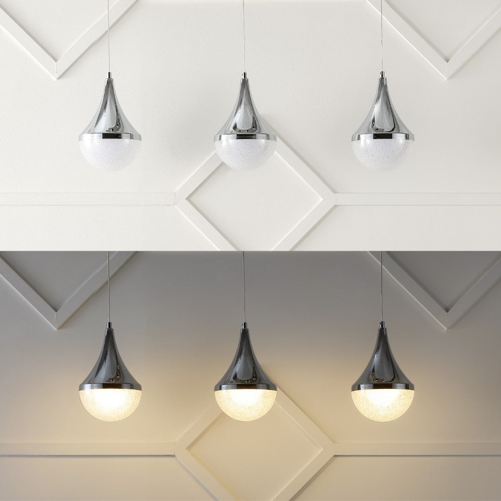 Teardrop Moderne Mid-Century Eisen/Acryl Integrierte Linear LED Pendelleuchte