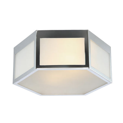 Sechseck LED Deckenleuchte aus Metall/Milchglas