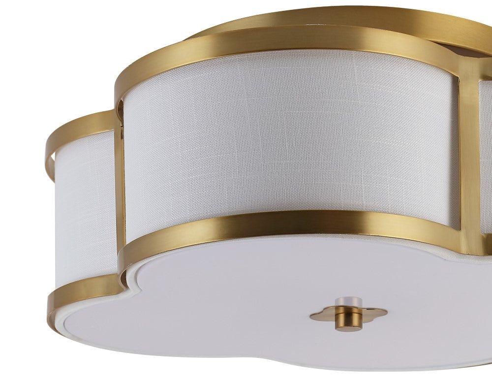 Lampenschirm mit Wellenschliff, Metall, klassisch, glamourös, LED-Deckenleuchte