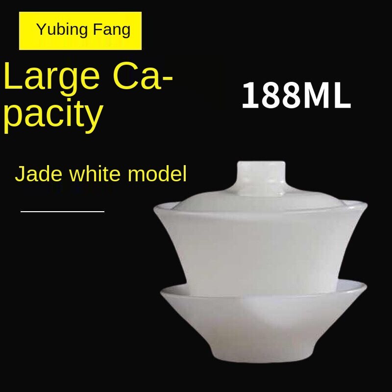 Jade Teekanne Teetasse zum Teekochen Hitzebeständiges Teeset Chinesisches Kung Fu Gaiwan Teekocher mit Deckel Schüssel mit Untertasse Teeaufguss