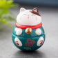 Japanische Keramik Daruma Handwerk Cartoon Glückskatze Glücksornament Landschaft Wohnkultur Zubehör Geschenke Wohnzimmer Dekoration