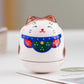 Japanische Keramik Daruma Handwerk Cartoon Glückskatze Glücksornament Landschaft Wohnkultur Zubehör Geschenke Wohnzimmer Dekoration