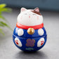 Japanische Keramik Daruma Handwerk Cartoon Glückskatze Glücksornament Landschaft Wohnkultur Zubehör Geschenke Wohnzimmer Dekoration