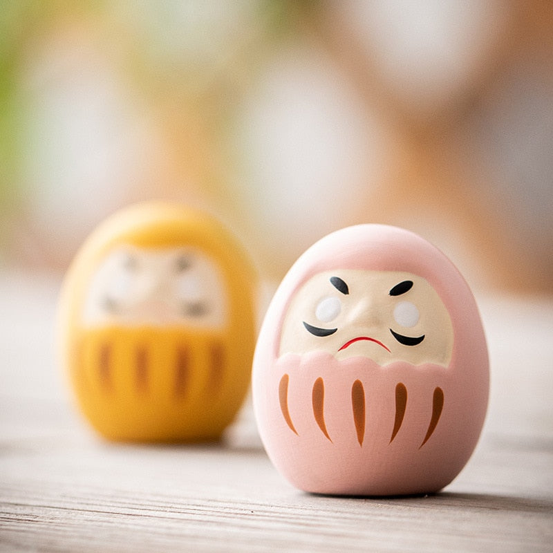 Japanische Keramische Daruma Puppe Handwerk Glücksbringer Glücksornament Landschaft Heimdekoration Miniatur Zubehör Geschenke Schreibtisch