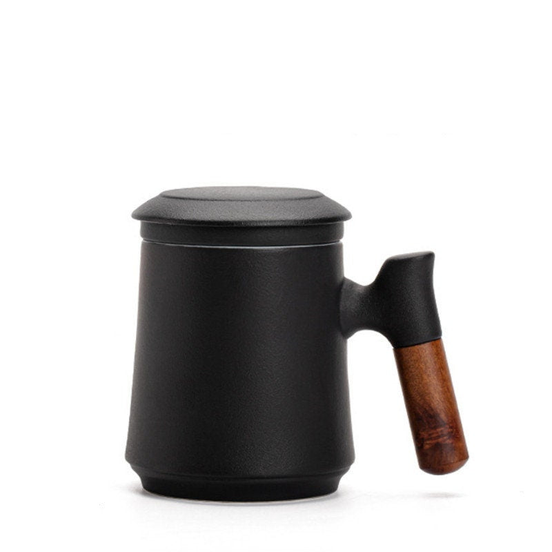 Frendorf | Japanische Keramische Teetasse Set mit Sieb und Deckel Handgemacht