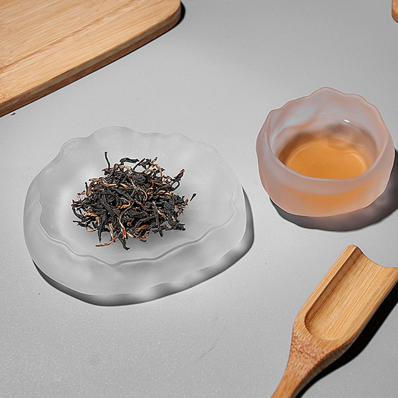Japanische stil Glasbecher Verkostung Transparent/Gefrorene Teetassen Weißweinbecher Kongfu Meister Teetasse Teetasse und Teematte 2 Stil