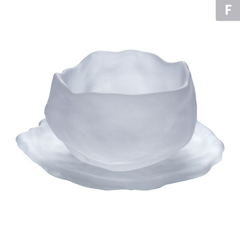 Japanische stil Glasbecher Verkostung Transparent/Gefrorene Teetassen Weißweinbecher Kongfu Meister Teetasse Teetasse und Teematte 2 Stil