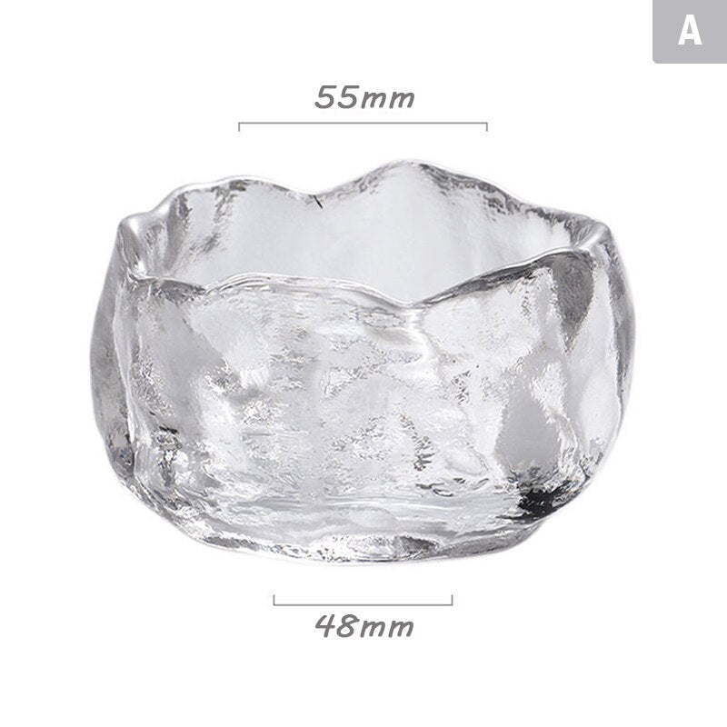 Japanische stil Glasbecher Verkostung Transparent/Gefrorene Teetassen Weißweinbecher Kongfu Meister Teetasse Teetasse und Teematte 2 Stil