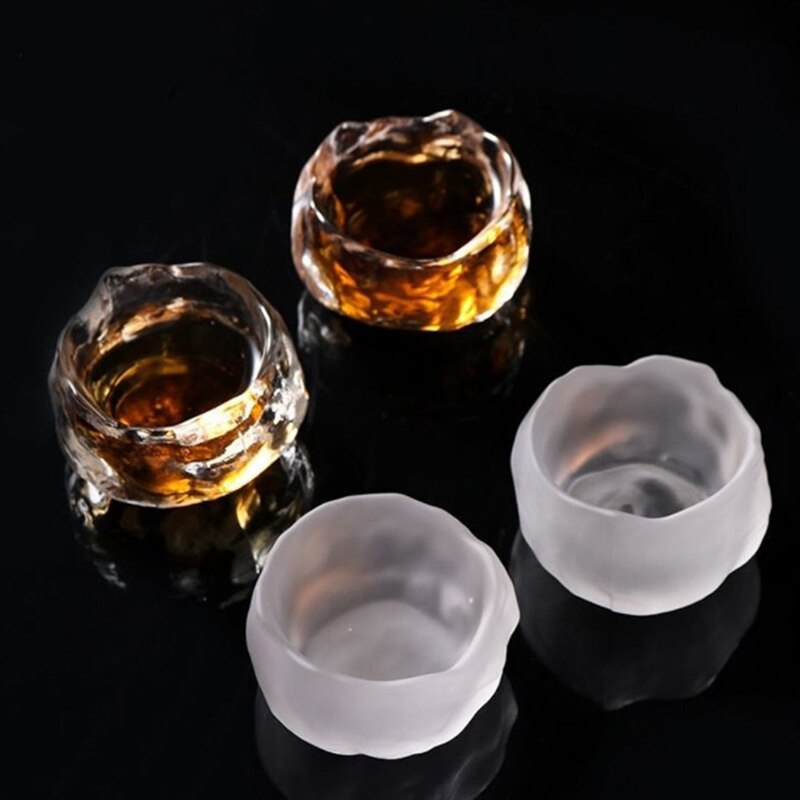 Japanische stil Glasbecher Verkostung Transparent/Gefrorene Teetassen Weißweinbecher Kongfu Meister Teetasse Teetasse und Teematte 2 Stil