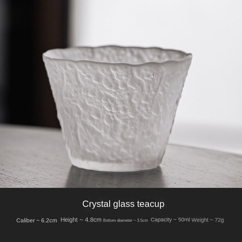 Japanischer Stil Glas Teetasse und Untertasse Set Glas Teetasse Kung Fu Kreative Kristall Kaffeetasse Espresso Tassen Luxus Sake Tasse Geschenk