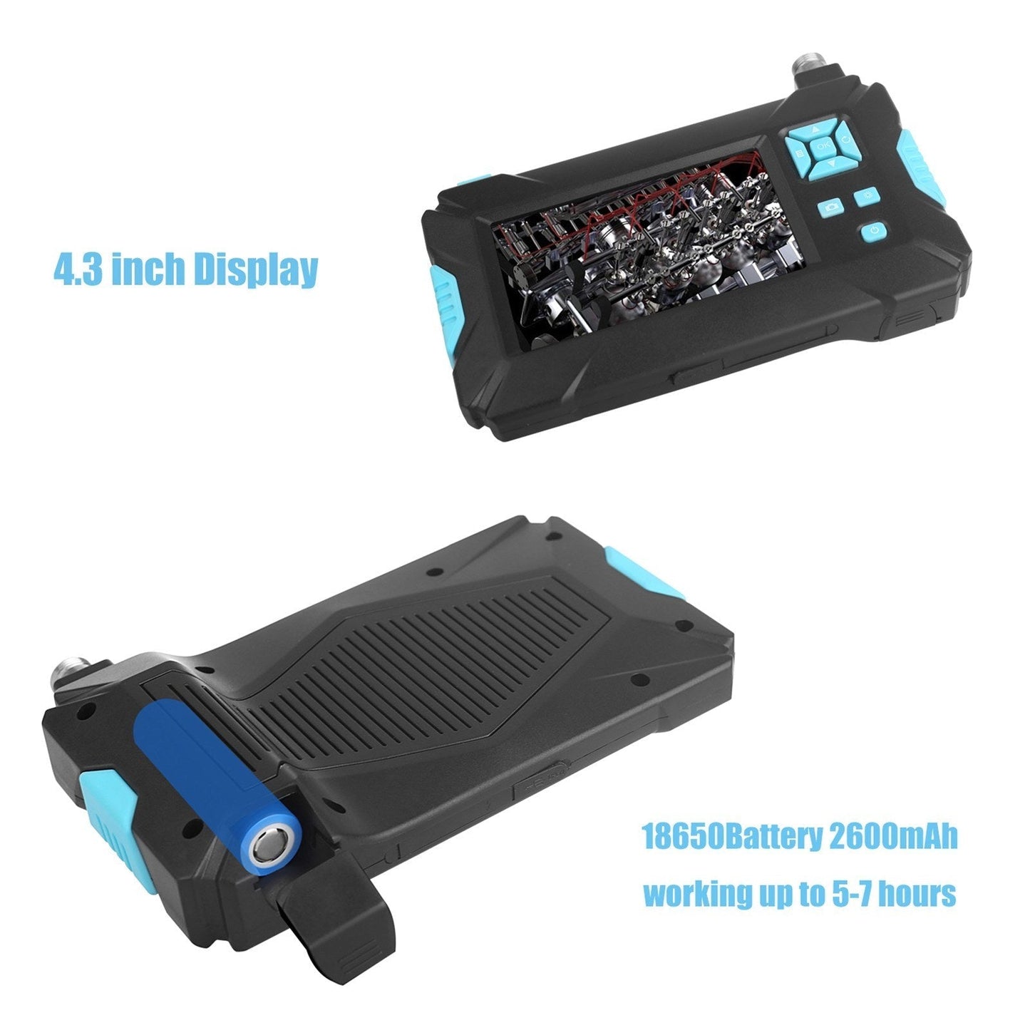 1920*1080P Industrie-Endoskopkamera, 6 LED, IP67 wasserdicht, 4.3 LCD, 5m Hartdraht, 5.5mm Durchmesser