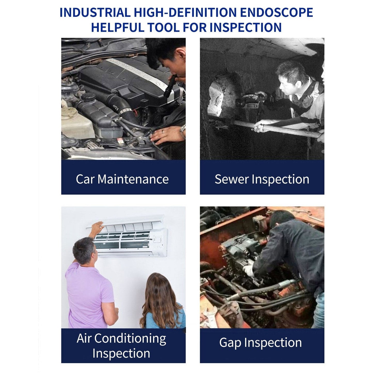 1920P HD Einzelobjektiv-Boreskop mit 8 einstellbaren LED-Lichtern