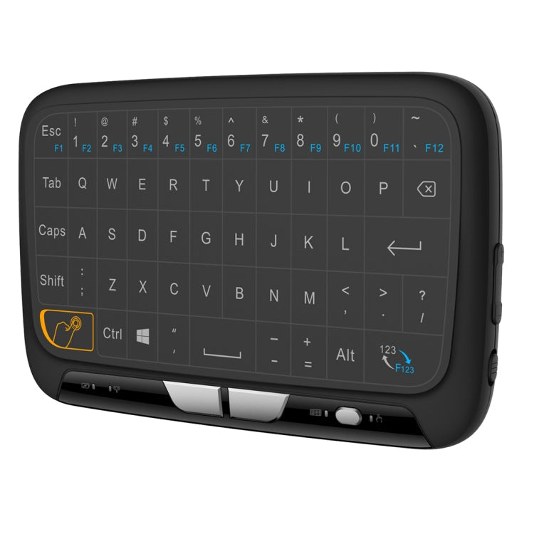 Frendorf | H18 2.4GHz Mini Wireless Air Mouse QWERTY Tastatur mit Touchpad / Vibration für PC, TV (Schwarz)