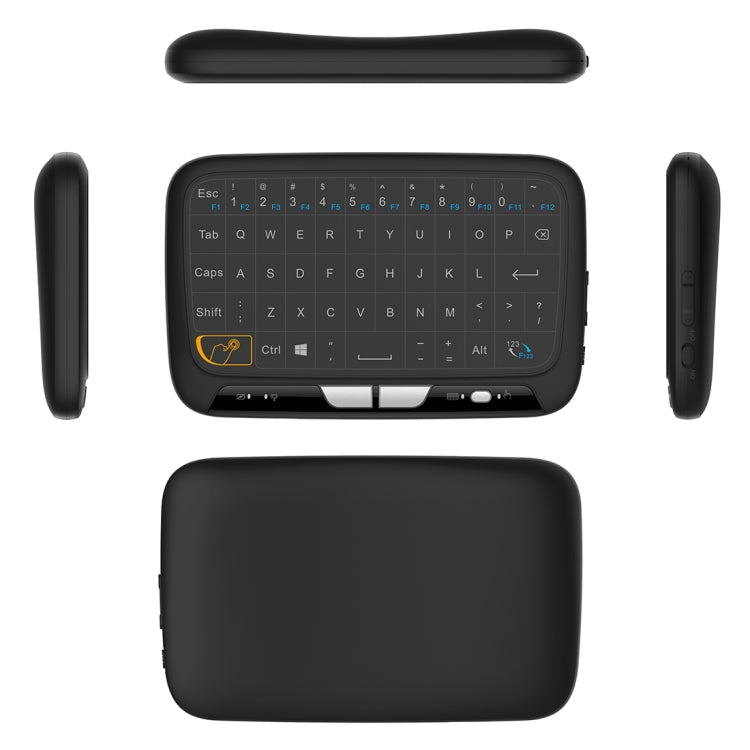 Frendorf | H18 2.4GHz Mini Wireless Air Mouse QWERTY Tastatur mit Touchpad / Vibration für PC, TV (Schwarz)