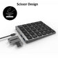 Frendorf | N970 Pro Dual Modes Aluminiumlegierung Wiederaufladbare Drahtlose Bluetooth Ziffernkeyboard mit USB HUB (Grau)