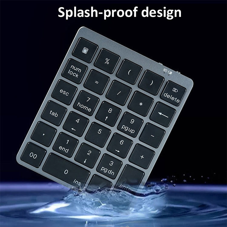 Frendorf | N970 Pro Dual Modes Aluminiumlegierung Wiederaufladbare Drahtlose Bluetooth Ziffernkeyboard mit USB HUB (Grau)