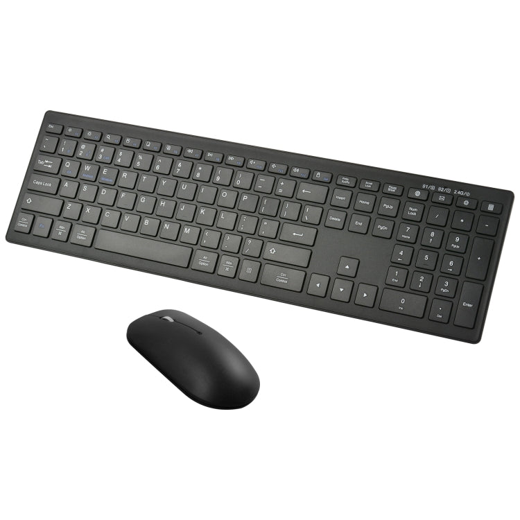 Frendorf | 169 2.4Ghz + Bluetooth Dual Mode Wireless Keyboard + Mouse Kit, Kompatibel mit iSO & Android & Windows (Schwarz)