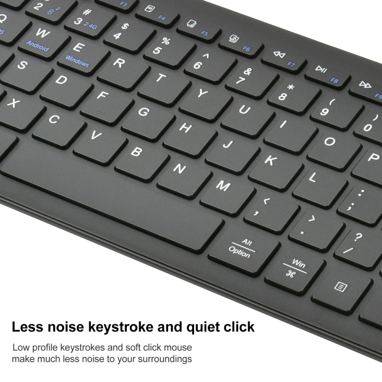 Frendorf | 169 2.4Ghz + Bluetooth Dual Mode Wireless Keyboard + Mouse Kit, Kompatibel mit iSO & Android & Windows (Schwarz)