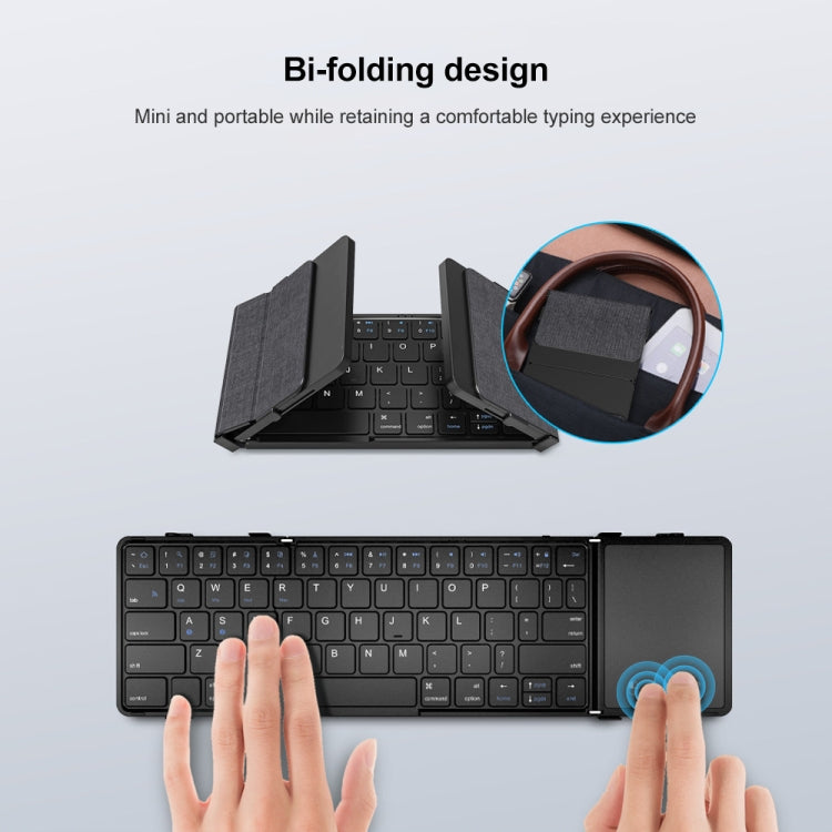 Frendorf | B1053 Leder Tragbares Tri-Fold Bluetooth Keyboard