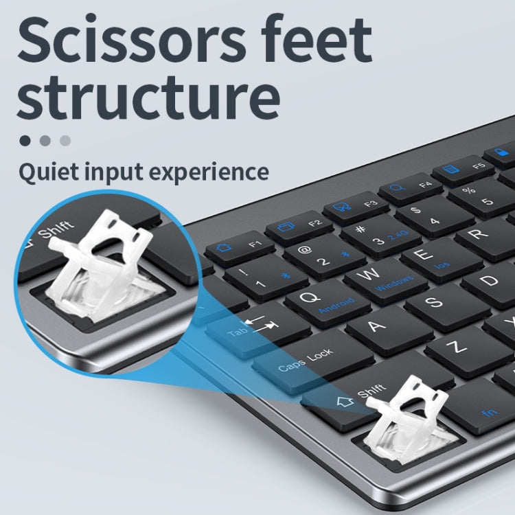 Frendorf | 109 Drei-Modus Wireless Bluetooth Tastatur (Gun Metal)