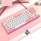 Frendorf | FOREV FV-301 87-Tasten Blau Achse Mechanische Gaming Tastatur, Kabellänge: 1,6 m (Pink + Weiß)