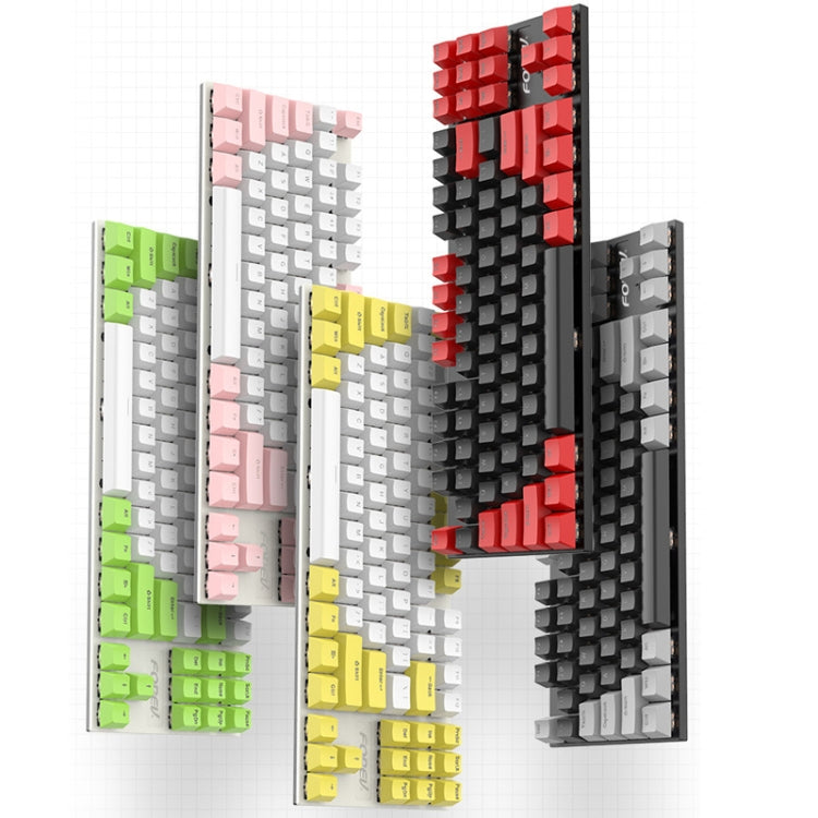 Frendorf | FOREV FV-301 87-Tasten Blauachse Mechanische Gaming Tastatur, Kabellänge: 1,6m(Gelb + Weiß)