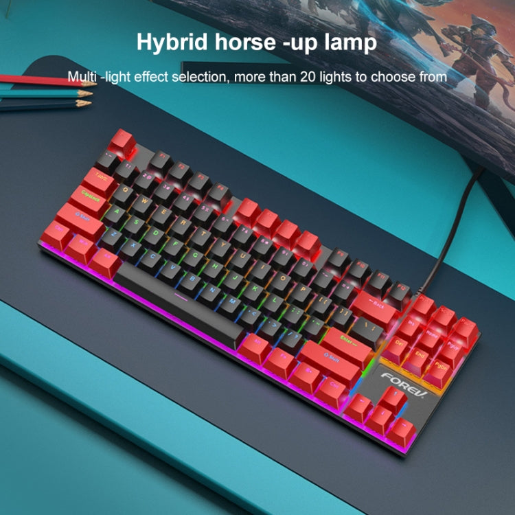 Frendorf | FOREV FV-301 87-Tasten Blauachse Mechanische Gaming Tastatur, Kabellänge: 1,6m(Gelb + Weiß)