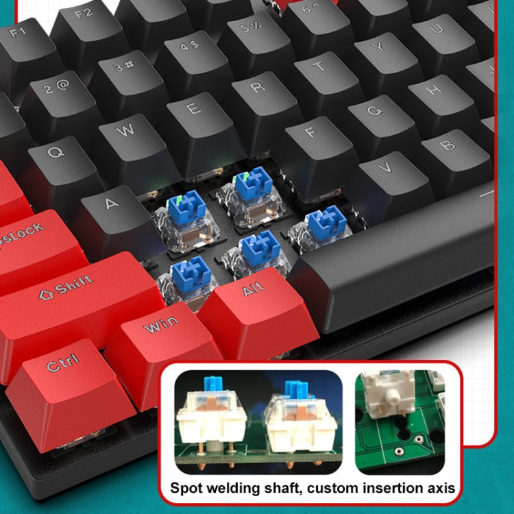 Frendorf | FOREV FV-301 87-Tasten Blau Achse Mechanische Gaming Tastatur, Kabellänge: 1,6 m (Pink + Weiß)