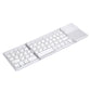 Frendorf | B033 Wiederaufladbare 3-fach faltbare 64 Tasten Bluetooth Wireless Tastatur mit Touchpad (Silber)