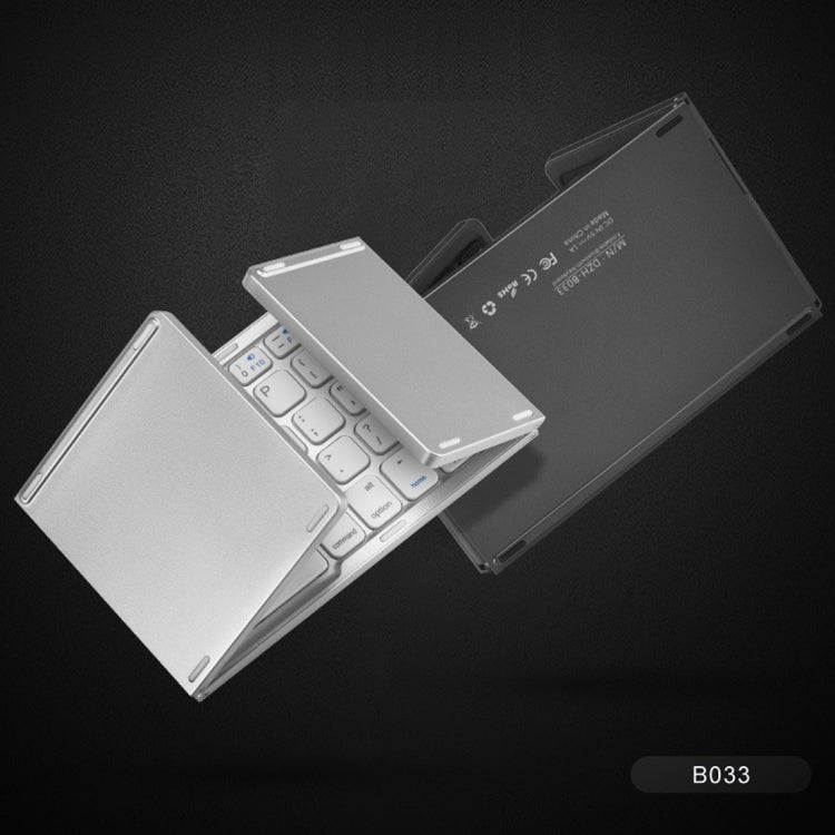 Frendorf | B033 Wiederaufladbare 3-fach faltbare 64 Tasten Bluetooth Wireless Tastatur mit Touchpad (Silber)