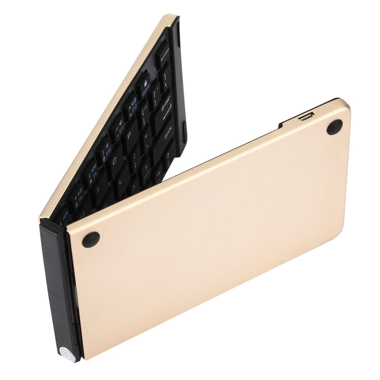 Frendorf | F66 faltbare Bluetooth Wireless 66-Tasten-Tastatur, unterstützt Android / Windows / iOS (Gold)
