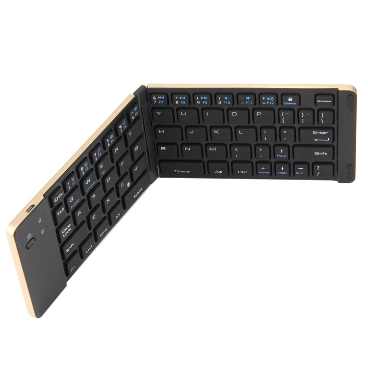 Frendorf | F66 faltbare Bluetooth Wireless 66-Tasten-Tastatur, unterstützt Android / Windows / iOS (Gold)