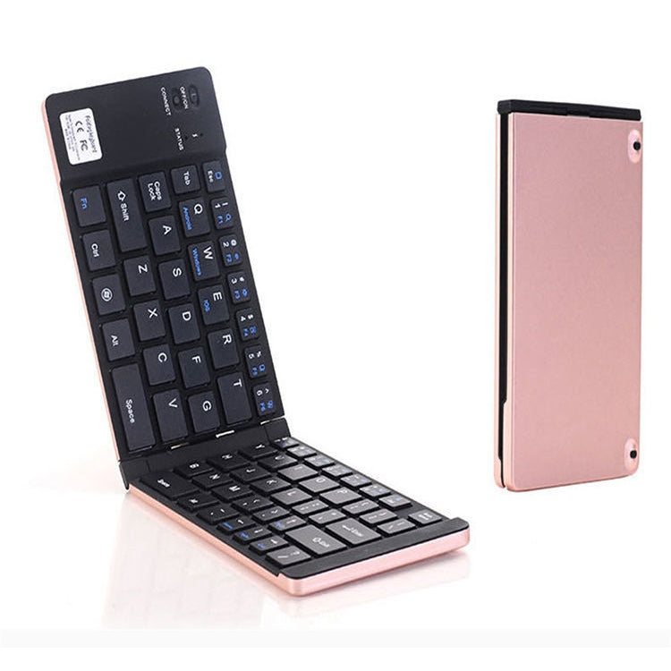 Frendorf | F66 Klappbare Bluetooth Wireless 66 Tasten Tastatur, Unterstützt Android / Windows / iOS (Roségold)