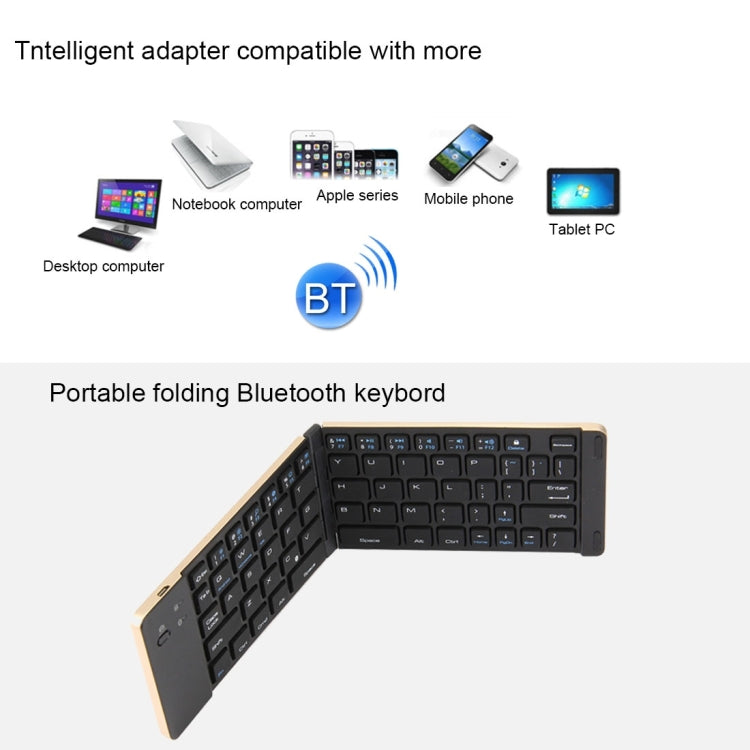 Frendorf | F66 Faltbare Bluetooth Wireless 66 Tasten Tastatur, Unterstützt Android / Windows / iOS (Silber)
