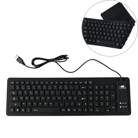 Frendorf | 103 Schlüssel Französisch USB Kabelgebunden Silikon Wasserdicht Tastatur Desktop Notebook Tastatur, Kabellänge: 1,5 m