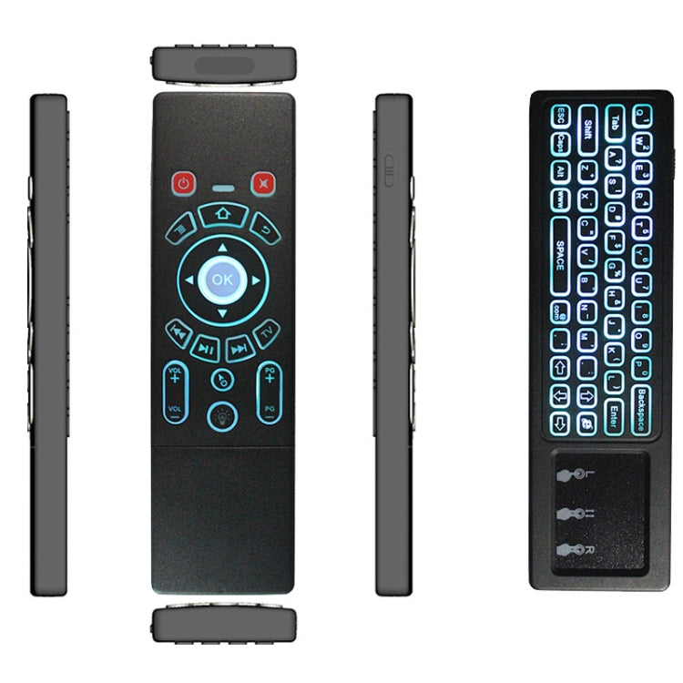 Frendorf | T6 Farbige Lichtversion Air Mouse 2.4GHz Wireless Tastatur Fernbedienung mit Touchpad & IR Lernen für PC, Android TV Box / Smart TV, Multimedia-Geräte