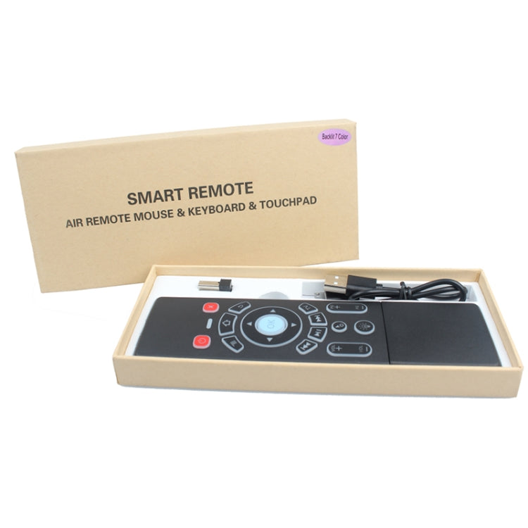 Frendorf | T6 Farbige Lichtversion Air Mouse 2.4GHz Wireless Tastatur Fernbedienung mit Touchpad & IR Lernen für PC, Android TV Box / Smart TV, Multimedia-Geräte