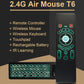 Frendorf | T6 Farbige Lichtversion Air Mouse 2.4GHz Wireless Tastatur Fernbedienung mit Touchpad & IR Lernen für PC, Android TV Box / Smart TV, Multimedia-Geräte
