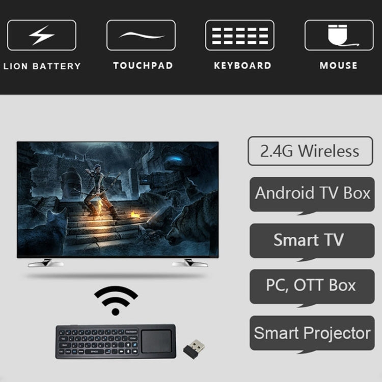 Frendorf | T6 Farbige Lichtversion Air Mouse 2.4GHz Wireless Tastatur Fernbedienung mit Touchpad & IR Lernen für PC, Android TV Box / Smart TV, Multimedia-Geräte