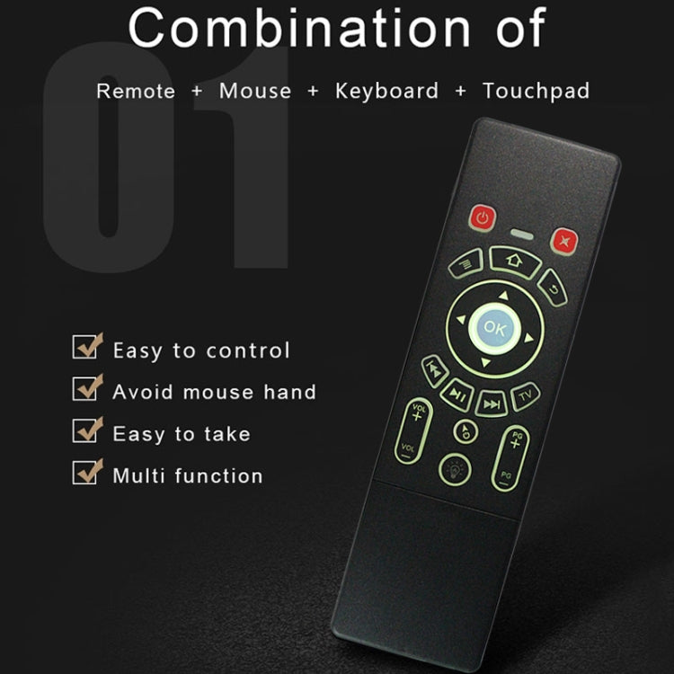 Frendorf | T6 Farbige Lichtversion Air Mouse 2.4GHz Wireless Tastatur Fernbedienung mit Touchpad & IR Lernen für PC, Android TV Box / Smart TV, Multimedia-Geräte