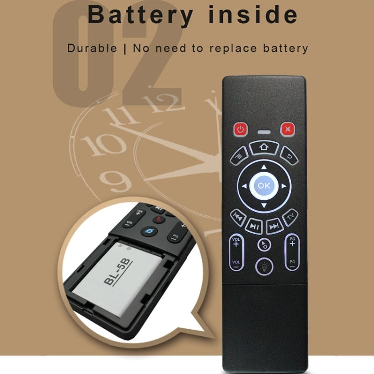 Frendorf | T6 Farbige Lichtversion Air Mouse 2.4GHz Wireless Tastatur Fernbedienung mit Touchpad & IR Lernen für PC, Android TV Box / Smart TV, Multimedia-Geräte