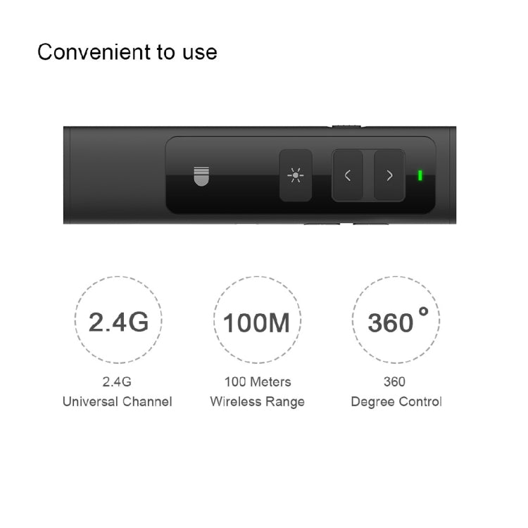 Frendorf | Doosl DSIT013 2,4GHz wiederaufladbare PowerPoint Präsentationsfernbedienung Multifunktionaler Laserzeiger für PowerPoint / Keynote / Prezi, Steuerungsreichweite: 100m (Schwarz)
