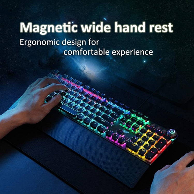 Frendorf | AULA F2088 108 Tasten Mixed Light Plating Punk Mechanisch Brauner Schalter Verkabelte USB Gaming-Tastatur mit Metallknopf (Silber)