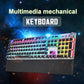 Frendorf | AULA F2088 108 Tasten Mixed Light Plating Punk Mechanisch Brauner Schalter Verkabelte USB Gaming-Tastatur mit Metallknopf (Silber)