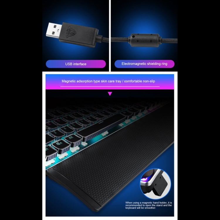 Frendorf | AULA F2088 108 Tasten Mixed Light Plating Punk Mechanisch Brauner Schalter Verkabelte USB Gaming-Tastatur mit Metallknopf (Silber)